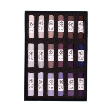 UNISON SOFT PASTELS SET AGGIUNTIVO (COLORI 19 A 36) - SCATOLA CARTONE 18 PASTELLI MORBIDI