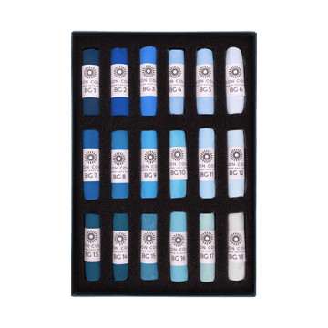 UNISON SOFT PASTELS SET BLU VERDE - SCATOLA CARTONE 18 PASTELLI MORBIDI