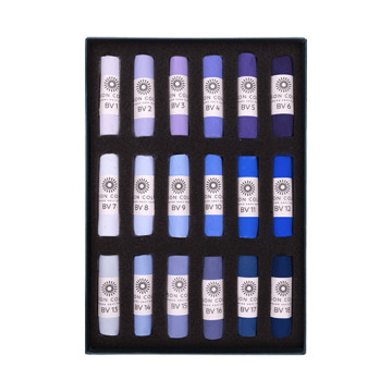 UNISON SOFT PASTELS SET BLU VIOLA - SCATOLA CARTONE 18 PASTELLI MORBIDI
