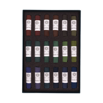 UNISON SOFT PASTELS SET COLORI SCURI - SCATOLA CARTONE 18 PASTELLI MORBIDI