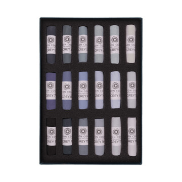 UNISON SOFT PASTELS SET GRIGI (COLORI 1 A 18) - SCATOLA CARTONE 18 PASTELLI MORBIDI