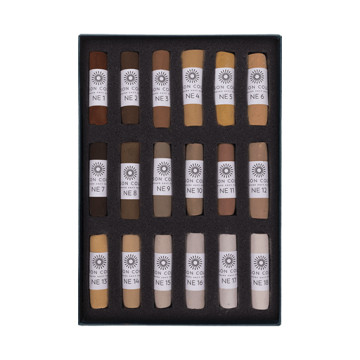 UNISON SOFT PASTELS SET TERRA NATURALE - SCATOLA CARTONE 18 PASTELLI MORBIDI