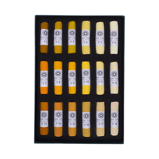 UNISON SOFT PASTELS GELB-SET - KARTONETUI 18 WEICHE PASTELLE