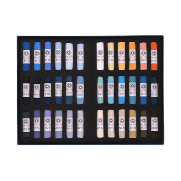 UNISON SOFT PASTELS SET SPIAGGIA MICHELLE LUCKING - SCATOLA CARTONE 36 PASTELLI MORBIDI