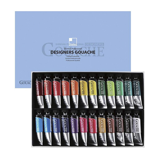SHINHAN PROFESSIONAL DESIGNERS GOUACHE-SET A - 24 X 15 ML TUBEN