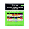 ANGELUS NEON COLOUR KIT OF 12 ACRYLIC LEATHER PAINTS