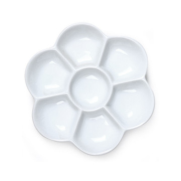 MEEDEN FLOWER-SHAPED CERAMIC PALETTE WITH 7 WELLS