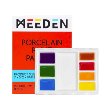 MEEDEN RECTANGULAR CERAMIC PALETTE WITH 8 WELLS