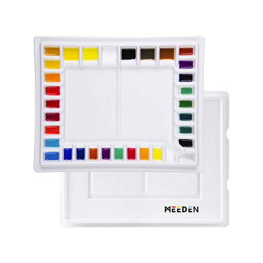 MEEDEN XL KERAMIKPALETTE RECHTECKIG MIT 33 FARBMULDEN