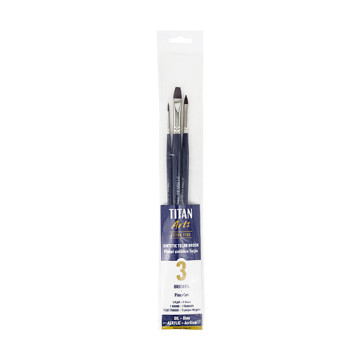 TITAN ARTS SET 3 PENNELLI FIBRA SINTETICA TEIJIN MANICO LUNGO