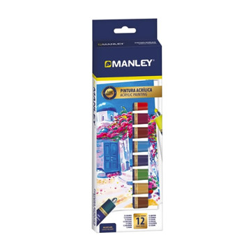 MANLEY PITTURA ACRILICA SET 12 COLORI TUBETTI DA 12 ML