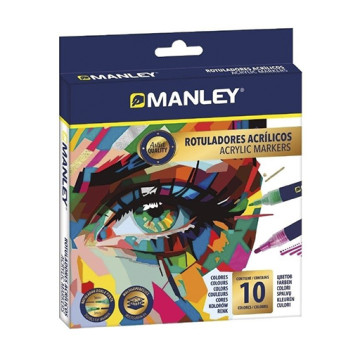 MANLEY PENNARELLI ACRILICI DOPPIA PUNTA SET 10 COLORI