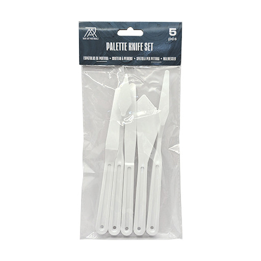 RAW ART MATERIALS SET OF 5 PLASTIC PAINTING KNIVES