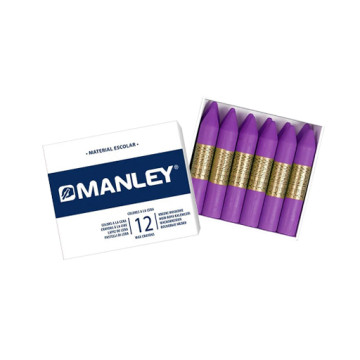 MANLEY SCATOLA CARTONE 12 PASTELLI A CERA MONOCOLORE