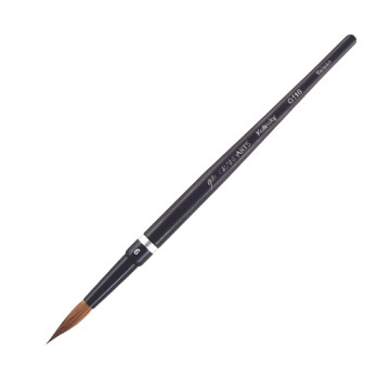 GRANDARTS KOLINSKY BRUSH INTERCHANGEABLE ROUND TIP SHORT EBONY WOOD HANDLE SERIES G116