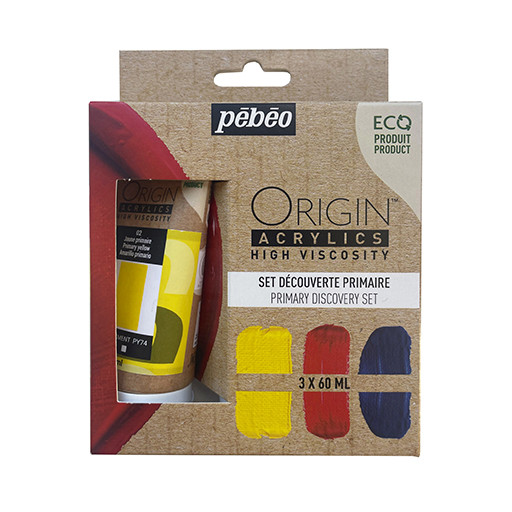 PÉBÉO ORIGIN ACRYLICS SET SCOPERTA COLORI PRIMARI 3 TUBETTI 60 ML