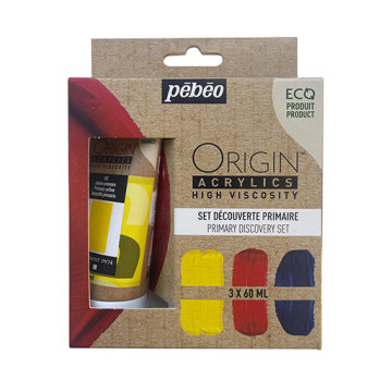 PÉBÉO ORIGIN ACRYLICS SET SCOPERTA COLORI PRIMARI 3 TUBETTI 60 ML