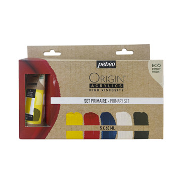 PÉBÉO ORIGIN ACRYLICS SET COLORI PRIMARI 5 TUBETTI 60 ML