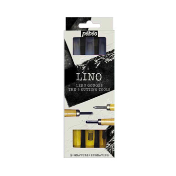 PÉBÉO LINO SET OF 3 LINOCUT GOUGES