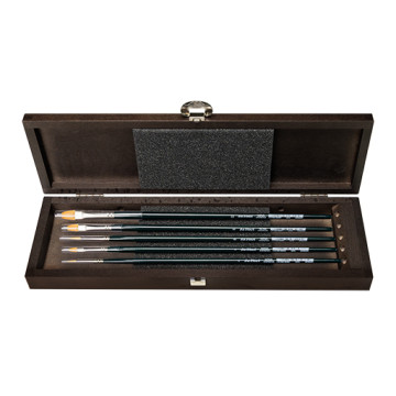 DA VINCI NOVA SCATOLA LEGNO 5 PENNELLI SINTETICI PER OLIO E ACRILICO SERIE 4030