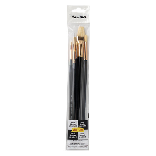 DA VINCI NICE PRICE SET 2 CON 5 PENNELLI DI SETOLA NATURALE PER ARTISTI SERIE 11850