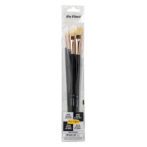 DA VINCI NICE PRICE 1 SET 4 PINCELES DE CERDA NATURAL PARA ARTISTAS SERIE 11849
