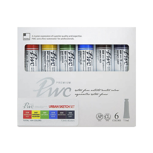 SHINHAN PWC AQUARELLE EXTRA-FINE SET URBAN SKETCH 6 TUBES DE 7 ML