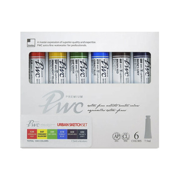 SHINHAN PWC ACUARELA EXTRAFINA SET BOCETO URBANO 6 TUBOS DE 7 ML