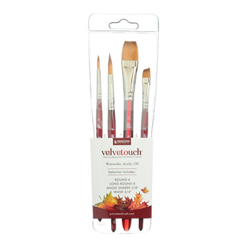 PRINCETON VELVETOUCH SET DI 4 PENNELLI SINTETICI PROFESSIONALI MANICO CORTO SERIE 3950SET100