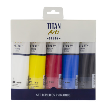 TITAN ARTS STUDY SET ACRILICI COLORI PRIMARI 5 X 120 ML