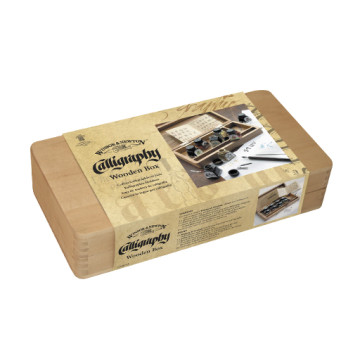 WINSOR & NEWTON SCATOLA LEGNO CALLIGRAFIA - 8 INCHIOSTRI DA 14 ML + ACCESSORI