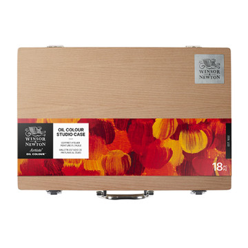 WINSOR & NEWTON ARTISTS' OIL COLOURS STUDIO BOX SET - 8 X 37 ML TUBES + ACCESSORIES