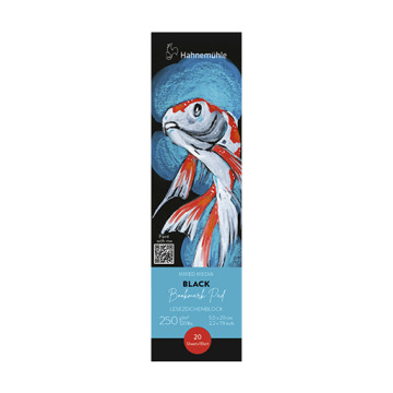 HAHNEMÜHLE BLACK BOOKMARK PAD BLOCCO SEGNALIBRI CARTA NERA TECNICHE MISTE 250 G