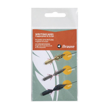 BRAUSE SET D'ÉCRITURE AVEC 3 PLUMES - CITO FEIN - ÉCOLIÈRE - STÉNO