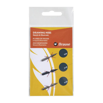 BRAUSE DRAWING NIB SET WITH 3 NIBS - 66B - 511B - 513B