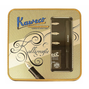 KAWECO CALLIGRAPHY SPORT SET PLUMA ESTILOGRÁFICA NEGRA + 3 PLUMINES + ACCESORIOS PARA CALIGRAFÍA