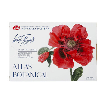 WHITE NIGHTS SCATOLA ACQUERELLI SET ATLAS BOTANICAL 12 GODET