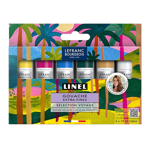 LEFRANC BOURGEOIS LINEL GOUACHE EXTRA FINE SET DA VIAGGIO 6 TUBI 14 ML