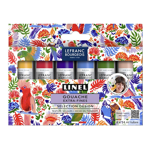 LEFRANC BOURGEOIS LINEL GOUACHE EXTRAFINE SET DISEGNO 6 TUBETTI 14 ML