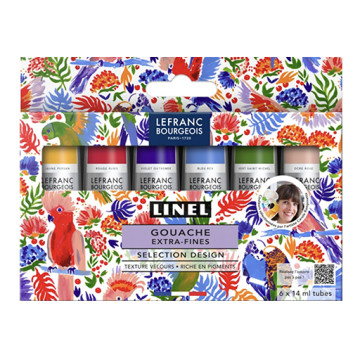 LEFRANC BOURGEOIS LINEL GOUACHE EXTRAFINE SET DISEGNO 6 TUBETTI 14 ML