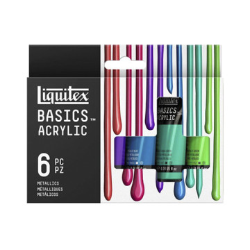 LIQUITEX ACRÍLICO BASICS SET COLORES METÁLICOS 6 TUBOS 22 ML