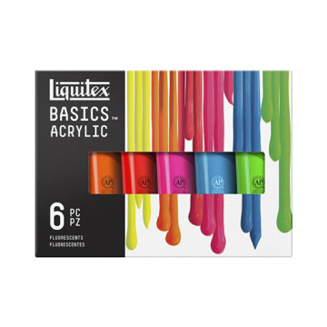 LIQUITEX ACRÍLICO BASICS SET COLORES FLOURESCENTES 6 TUBOS 118 ML