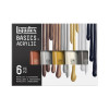 LIQUITEX BASICS SET DE PEINTURE ACRYLIQUE COULEURS MÉTALLIQUES IRIDESCENTES 6 X 118 ML TUBES