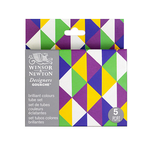 WINSOR & NEWTON DESIGNERS GOUACHE SET COLORI BRILLANTI 5 TUBI 14 ML