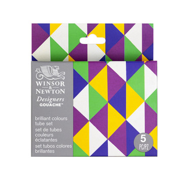 WINSOR & NEWTON DESIGNERS GOUACHE SET COULEURS BRILLANTES 5 TUBES 14 ML