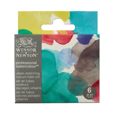 WINSOR & NEWTON PROFESSIONAL WATERCOLOUR SET OF 6 X 5 ML TUBES - URBAN SKETCHING COLOURS