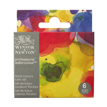 WINSOR & NEWTON PROFESSIONAL WATERCOLOUR SET OF 6 X 5 ML TUBES - FLORAL COLOURS