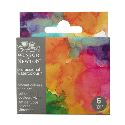 WINSOR & NEWTON PROFESSIONAL WATERCOLOUR SET OF 6 X 5 ML TUBES - VIBRANT COLOURS