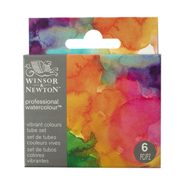 WINSOR & NEWTON PROFESSIONAL WATERCOLOUR SET ACQUERELLO 6 TUBETTI 5 ML COLORI VIBRANTI