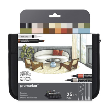 WINSOR & NEWTON PROMARKER SET DESIGN D'INTERNI 25 MARCATORI + ASTUCCIO